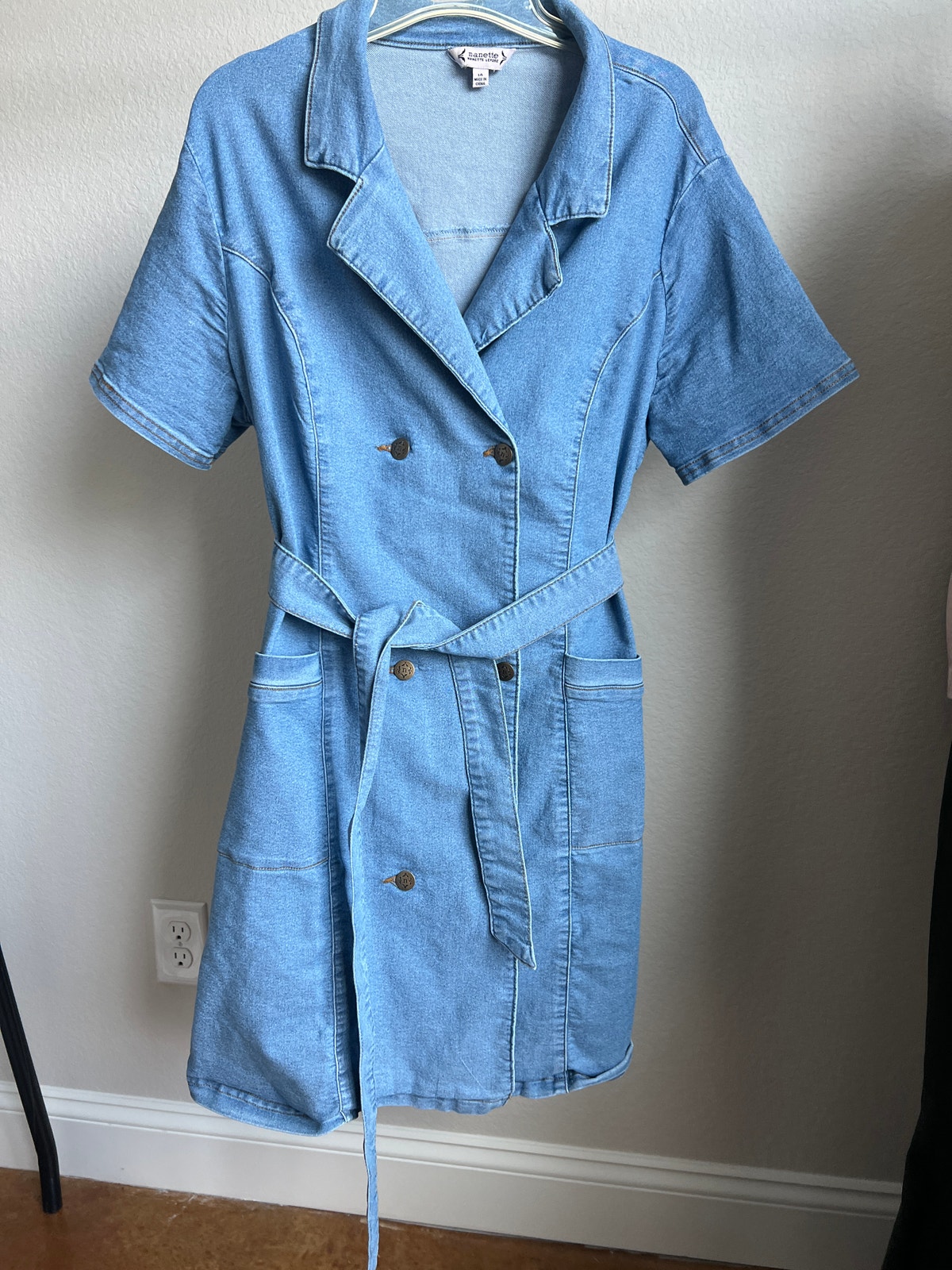 Nanette Lepore Denim Dress With Belt Size 14